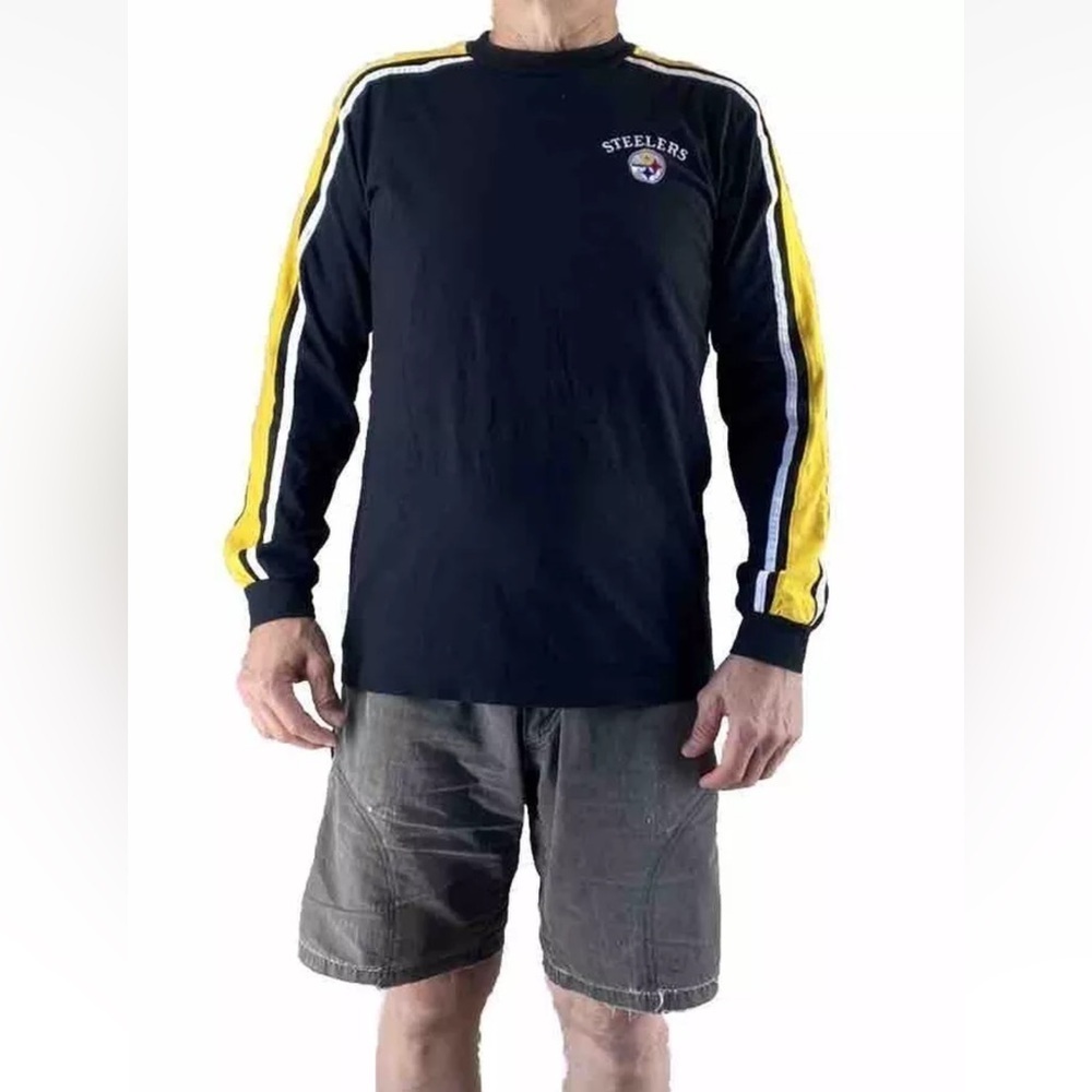 Vtg Pro-Player Steelers Light Sweatshirt LS T-Shirt Youth 18-20 Mens M 90s Y2K - Picture 1 of 12